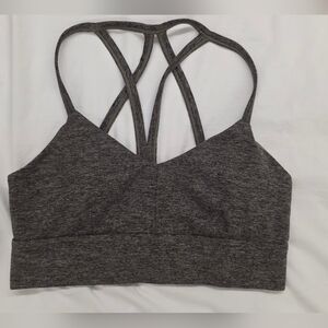 JoyLab Brown/cream Heathered Strappy Longline Brushed Jersey Bra M Like New